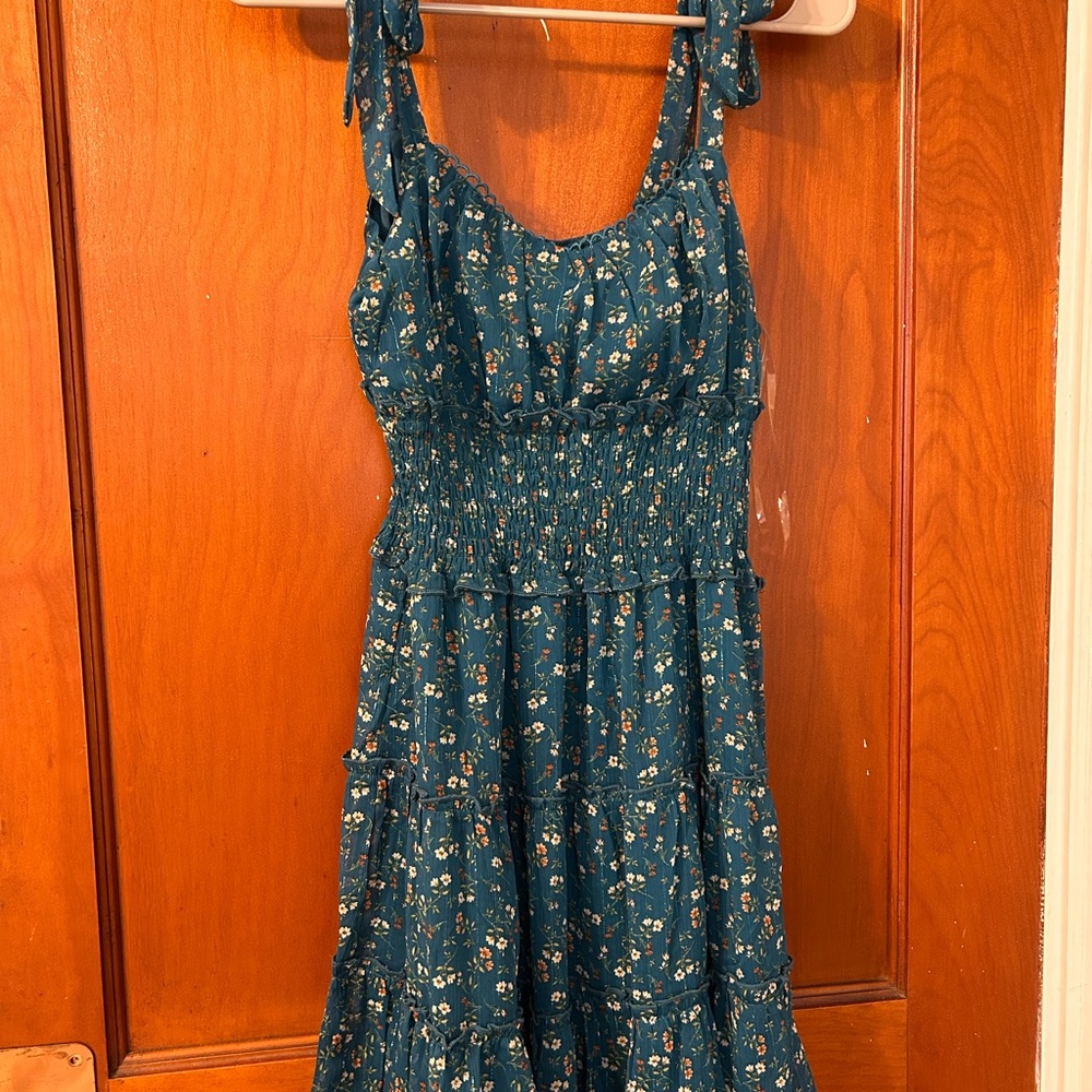 Francesca's Collections Teal Floral Dress